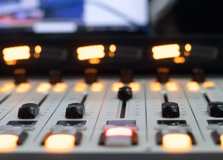Vision mixer in a control room